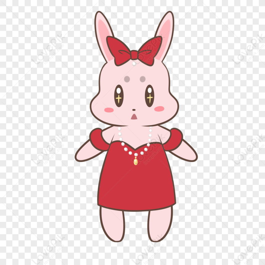 Red Dress Rabbit PNG Image And Clipart Image For Free Download ...