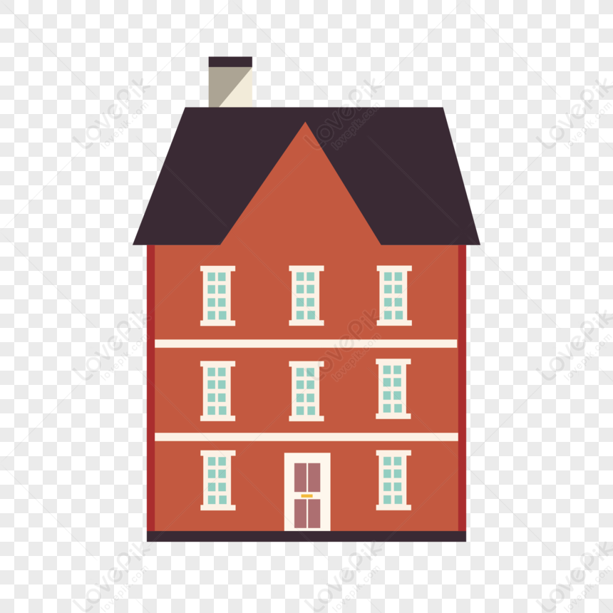 Red House, Flat House, Orange Vector, House Vector PNG Transparent ...