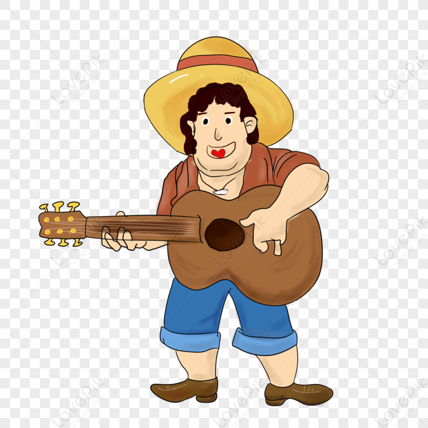 Hat Playing Guitar PNG Transparent Images Free Download