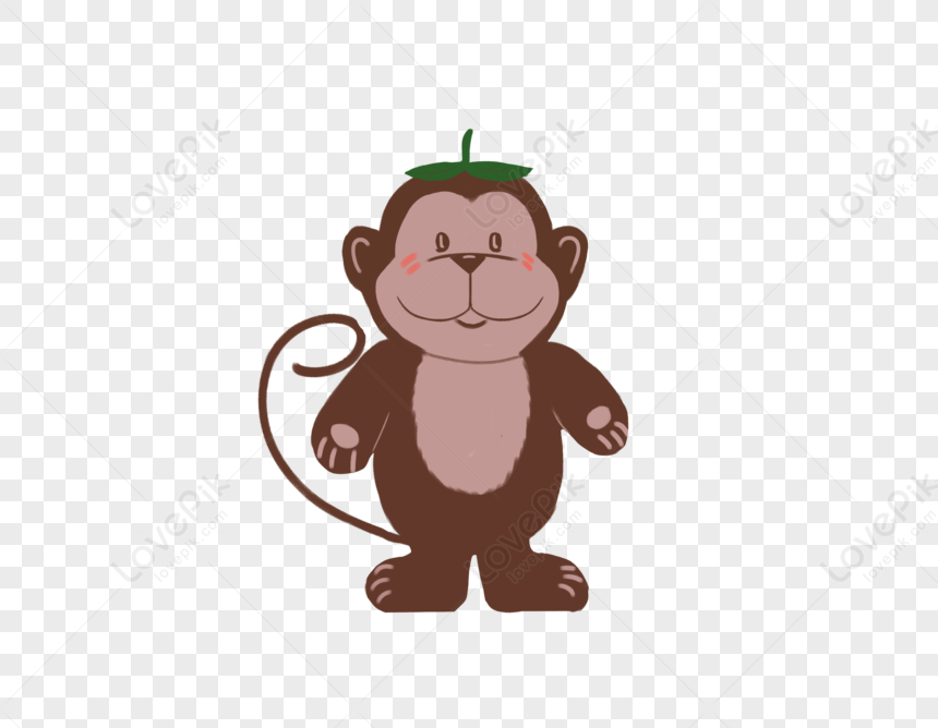 Baixe Macaco de desenho animado feliz com a boca aberta PNG