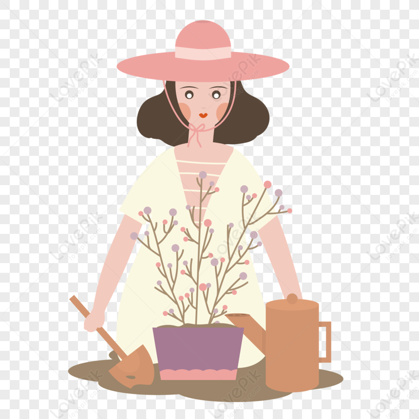 Woman Planting Flowers, Planting Woman, Lady, Plant PNG Transparent ...