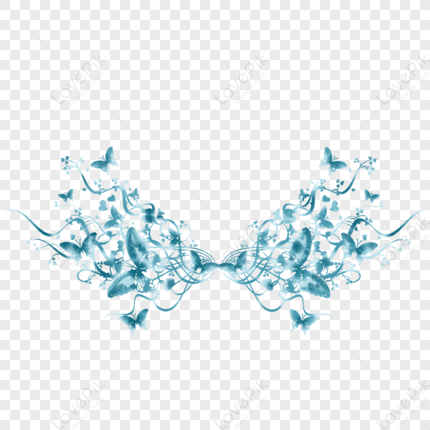 blue butterfly border designs
