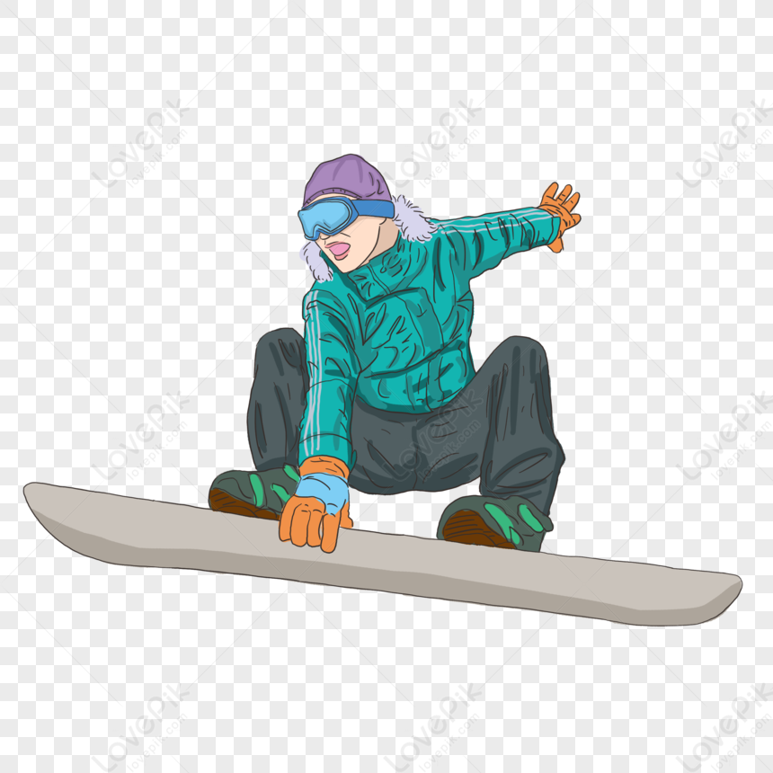 Cartoon Minimalist Character Ski Sport Elements PNG Image Free Download ...