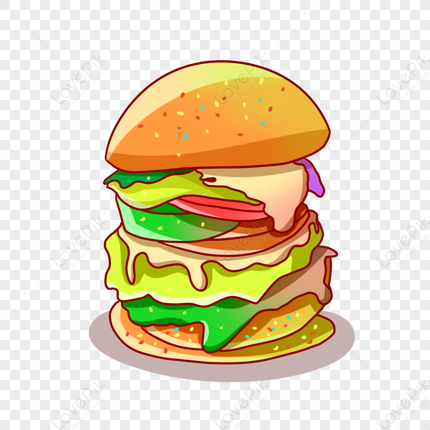 Cartoon Multilayer Burger Illustration PNG Image Free Download And Clipart  Image For Free Download - Lovepik | 401356451