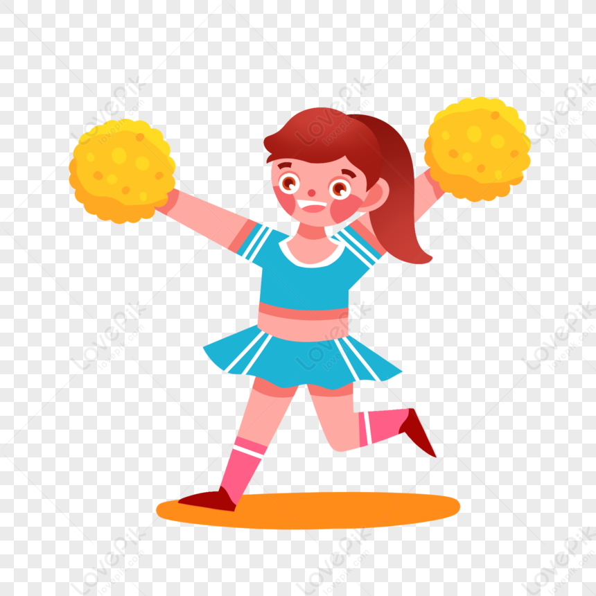 Cheerleader, Dark Orange, Cheerleader Girl, Vector Yellow PNG Picture ...