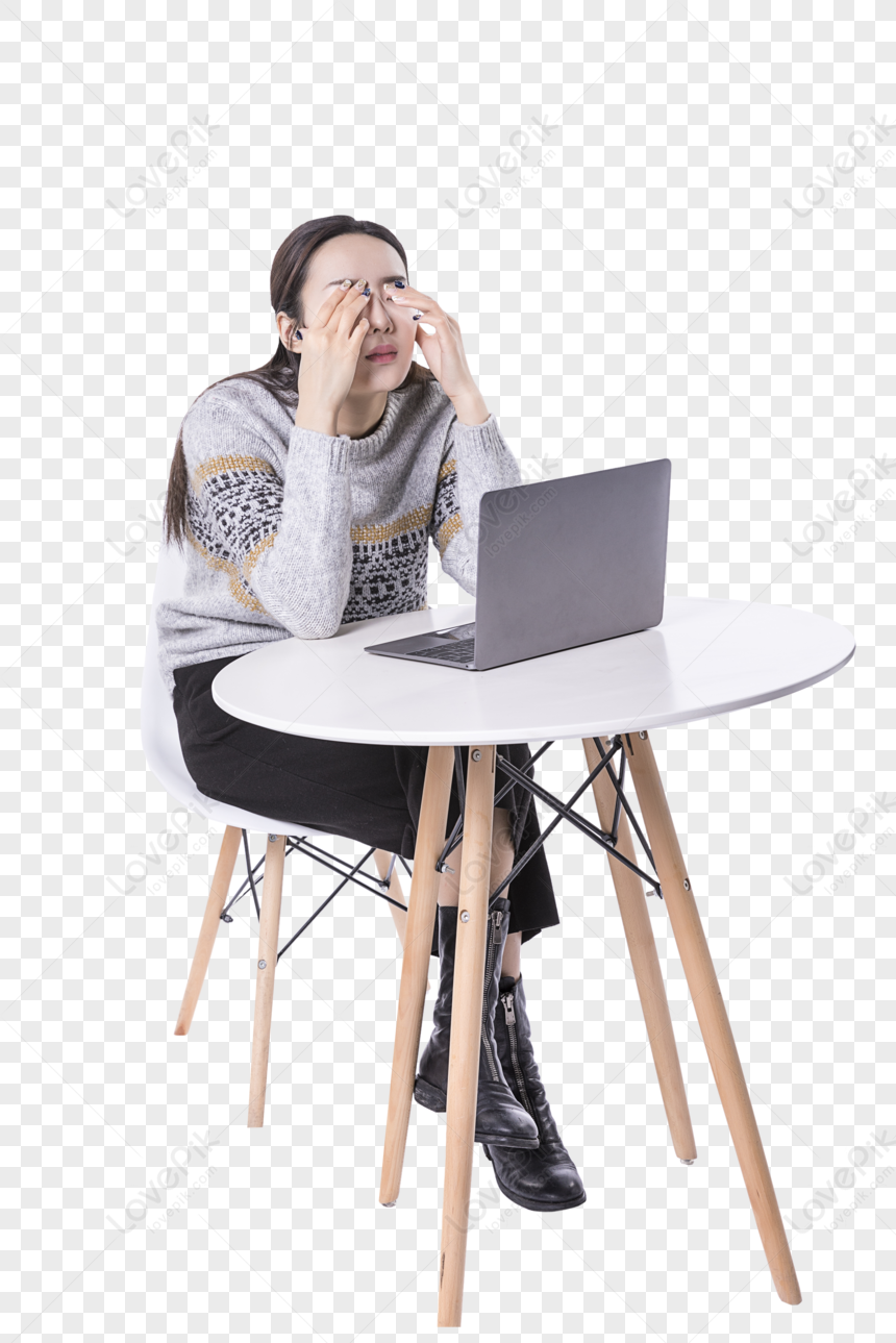 Computer Office Fatigue Girl PNG Transparent And Clipart Image For Free ...