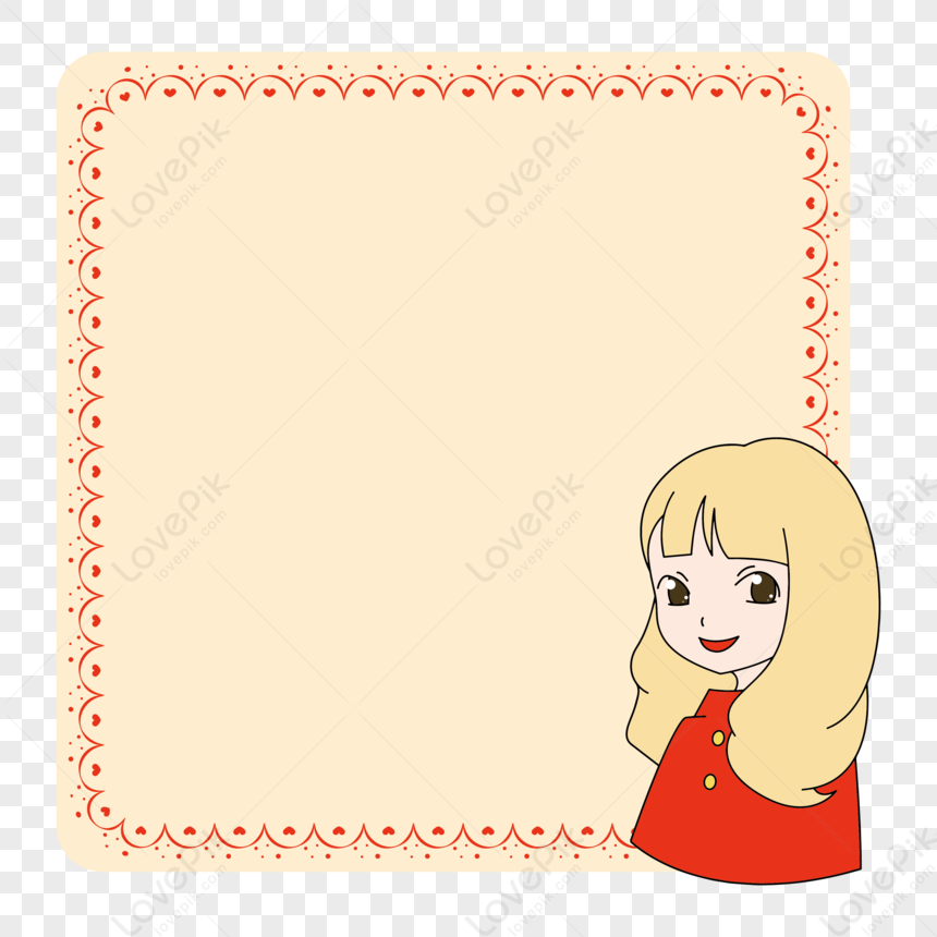 Cute Red Cape Lady Sister Love Lace Border, Ladies, Miss Sister, Red Border  PNG Picture And Clipart Image For Free Download - Lovepik