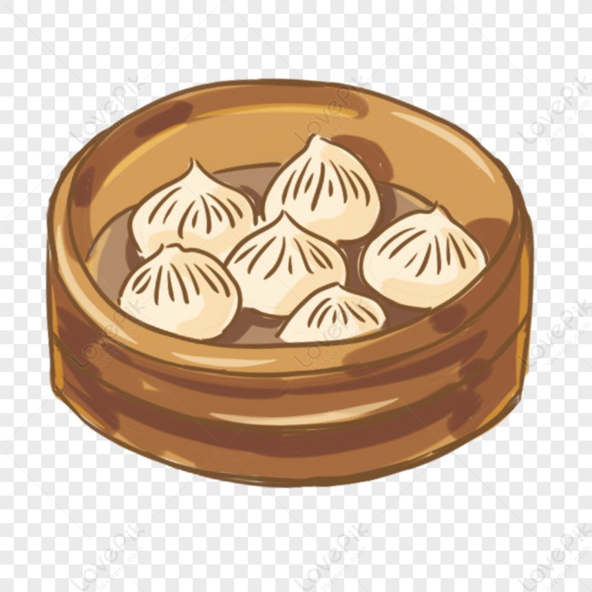 Food, A Cage, Bun, Hand-painted Decoration, Chinese Food, Food Icon ...