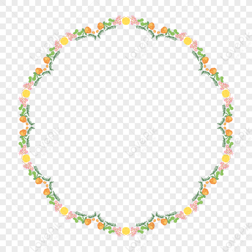 Fresh Flower Border, Flower Round, Circle Flower, Floral Flower PNG ...