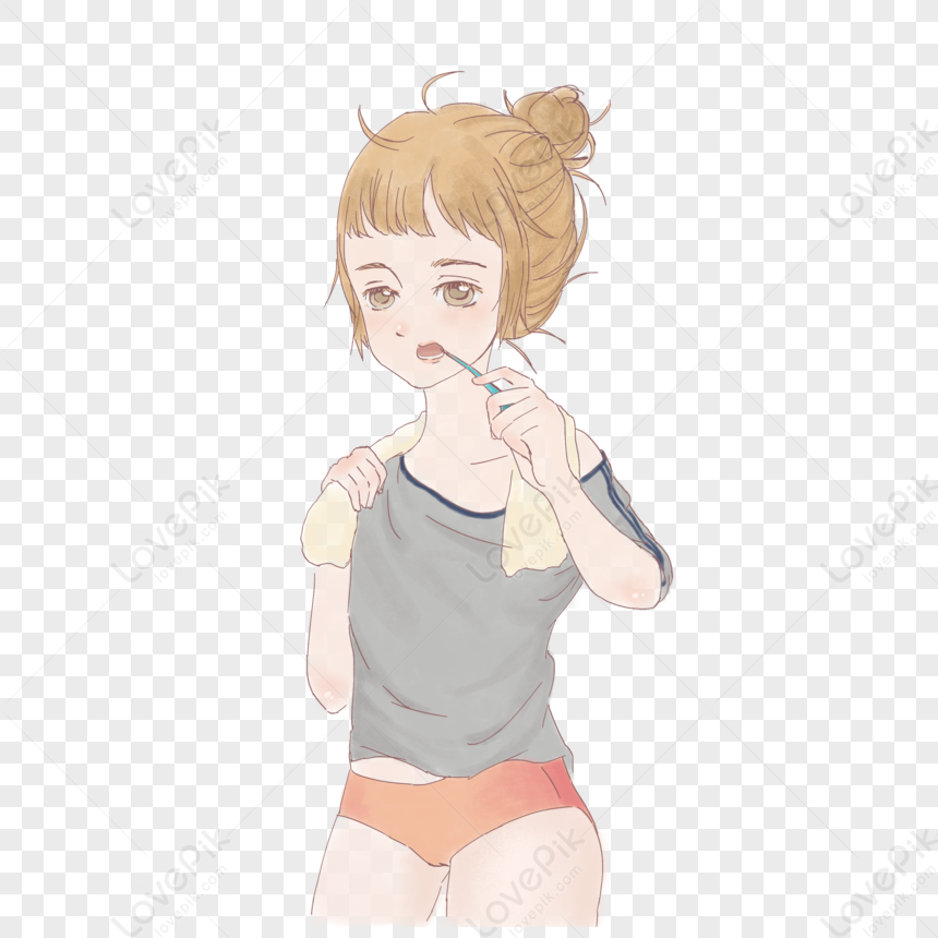 Girl Brushing Teeth PNG Transparent And Clipart Image For Free Download -  Lovepik | 401360496