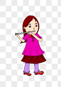 flute girl clipart christmas