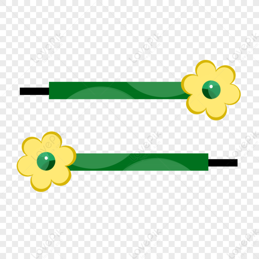 Green Flower Hair Clip PNG Image And Clipart Image For Free Download -  Lovepik | 401338768