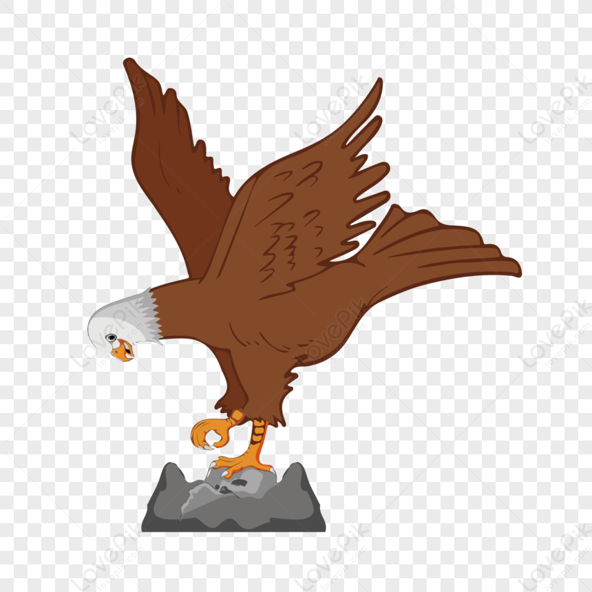 Hand Drawn Cartoon Eagle On Stone PNG Image Free Download And Clipart Image  For Free Download - Lovepik | 401313111