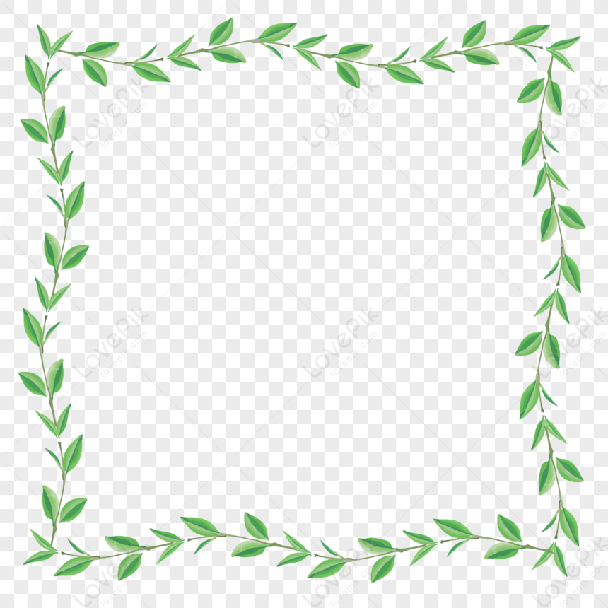 Lovely Border Decoration Graphic, Green Leaves, Leaves Vector, Green ...