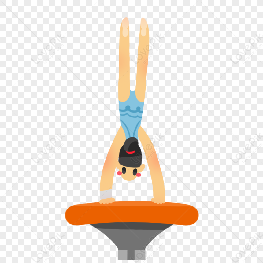 Olympic Vault, Dark Orange, Gymnast Gymnastics, Kawaii Orange PNG White ...