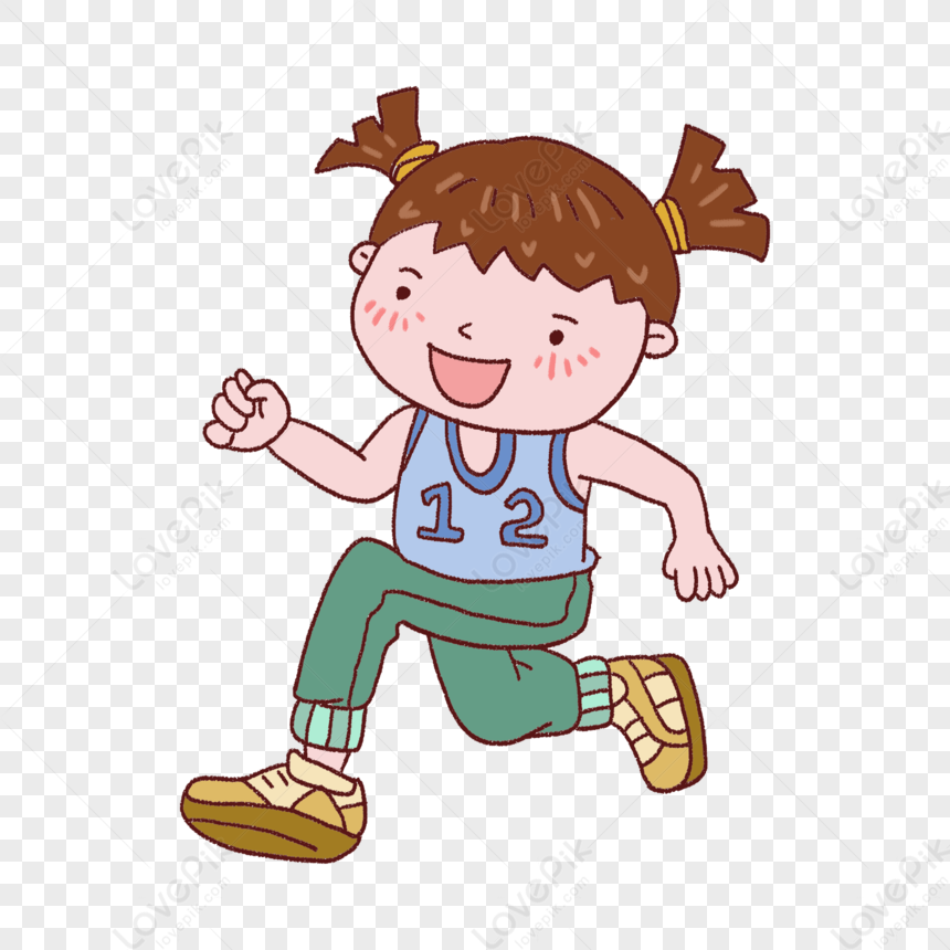 Running Girl, Brown Girl, Girl School, Cartoon Running Free PNG And ...