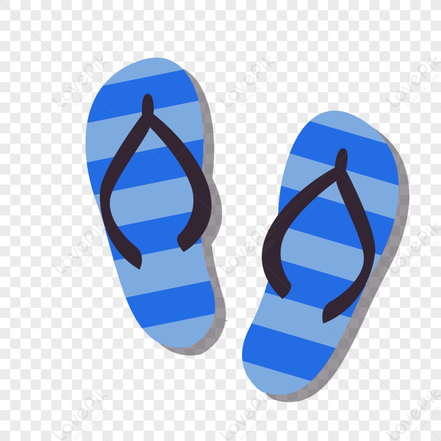 Slipper Icon Free Vector Illustration Material, Blue Vector, Painting ...