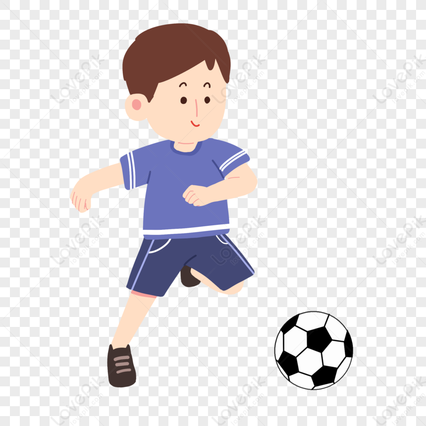 Sports Hand Drawing, Light Vector, Boy Kicking, Ball Light Free PNG And ...