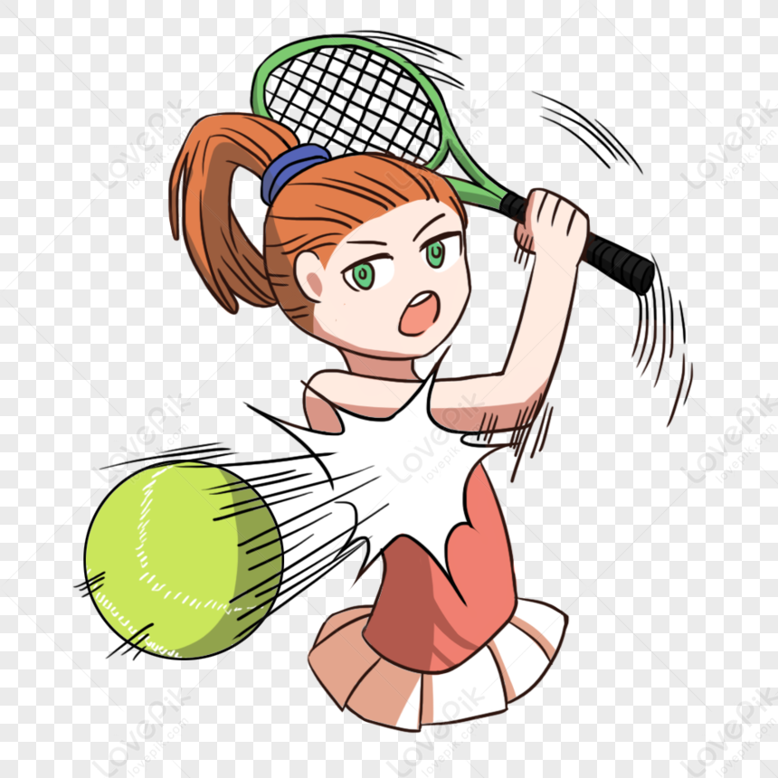 Tennis, Cartoon Clipart, Girl Tennis, Cartoon Lines Png Free Download 