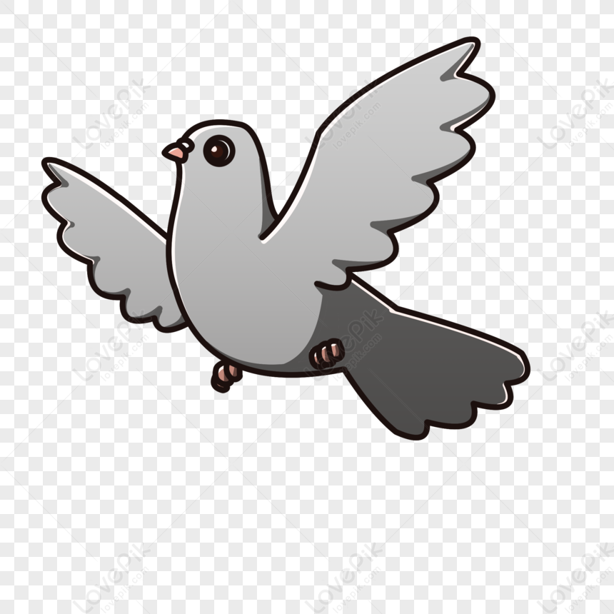 Pigeon Clipart Burung - Flying Bird Line Drawing - Free Transparent PNG  Clipart Images Download