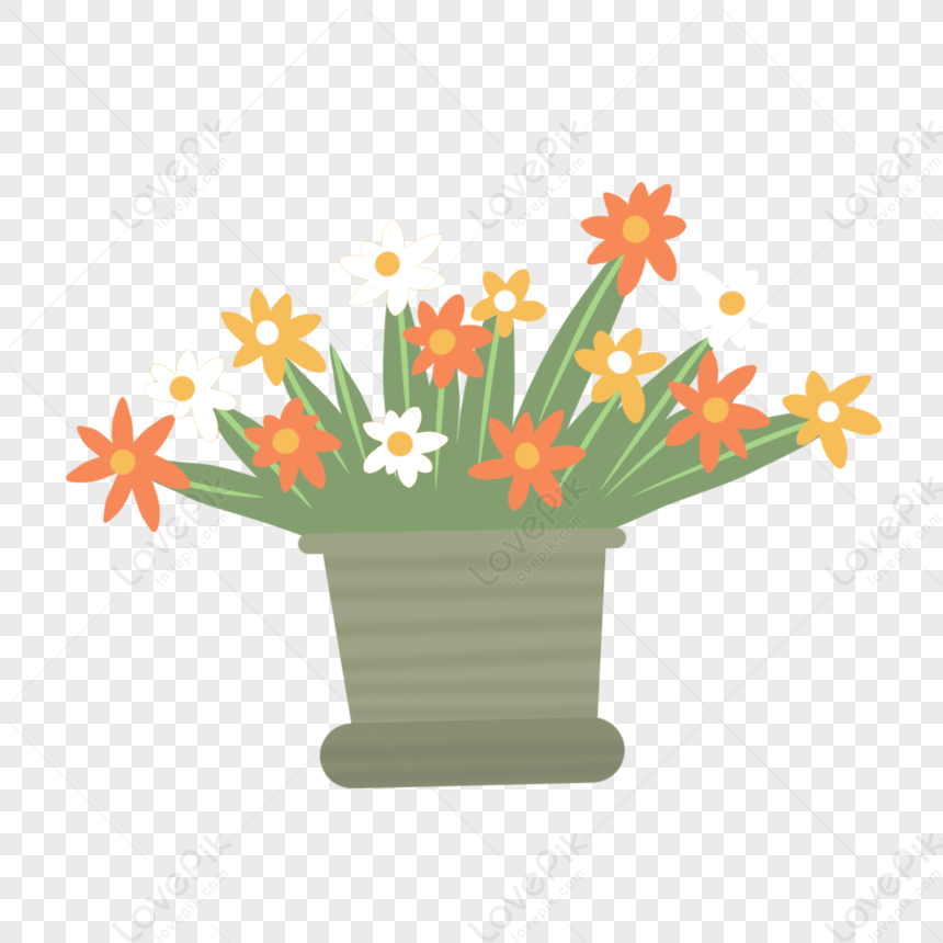 Yellow Flower Pot PNG Image And Clipart Image For Free Download ...