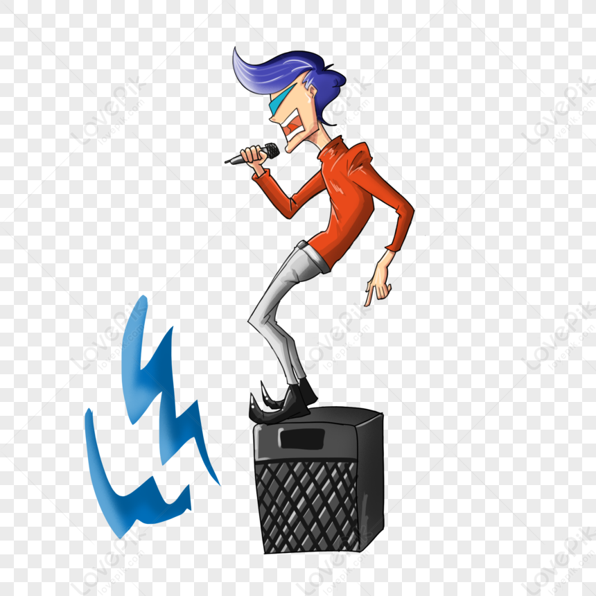 Boy Music Festival Standing On The Speaker Singing PNG Transparent Image And  Clipart Image For Free Download - Lovepik | 401411257