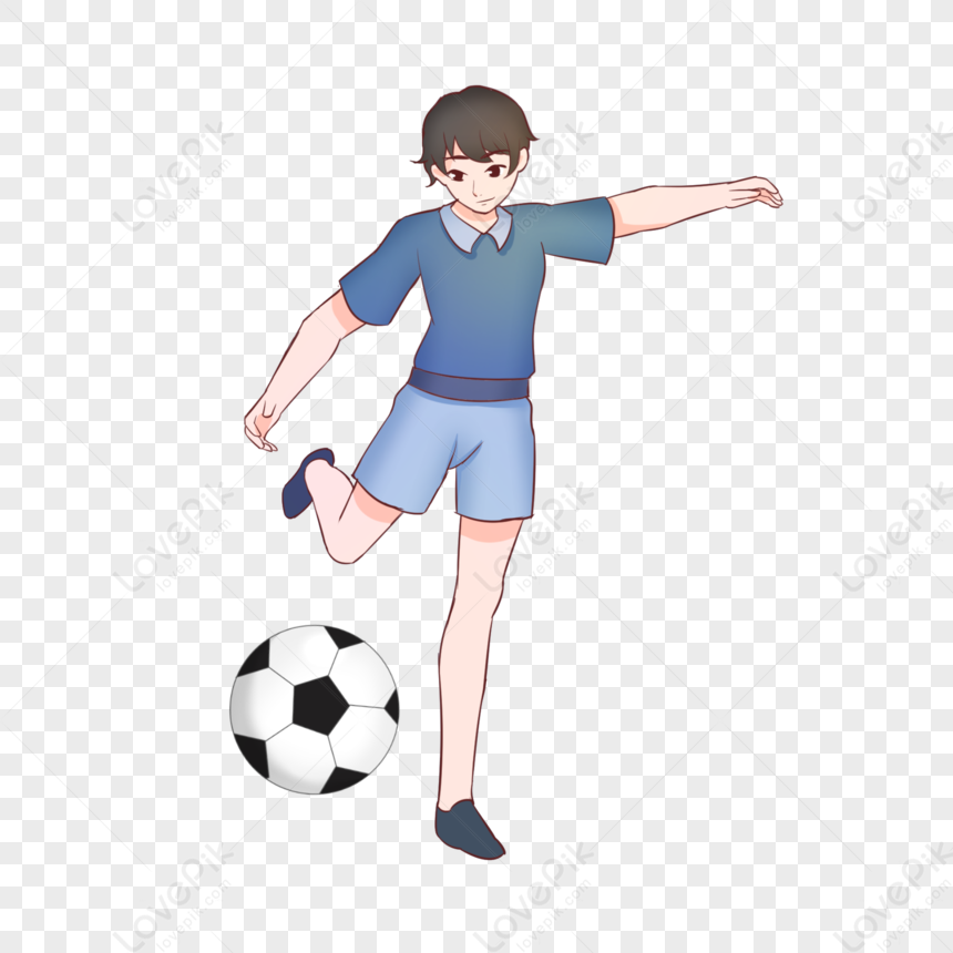 Personaje Deportivo De Dibujos Animados Niño Jugando Al Fútbol PNG Imágenes  Gratis - Lovepik