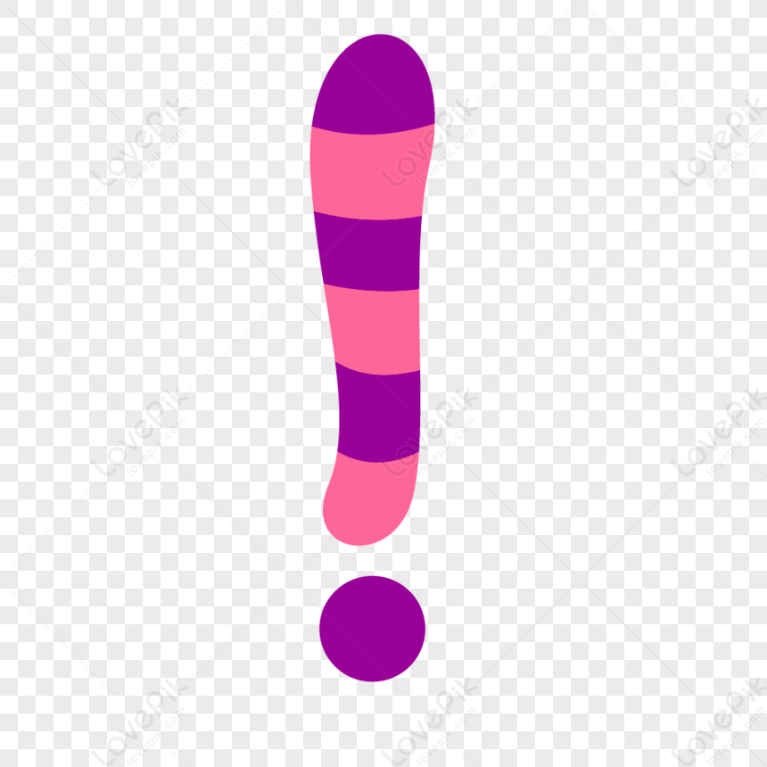 Color Cartoon Exclamation Mark Pink Purple Exclamation Point Color