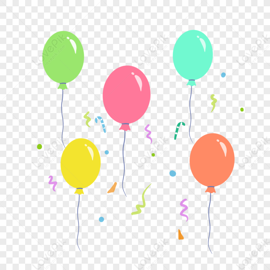 Flat Wind Colorful Balloon PNG Transparent And Clipart Image For Free ...