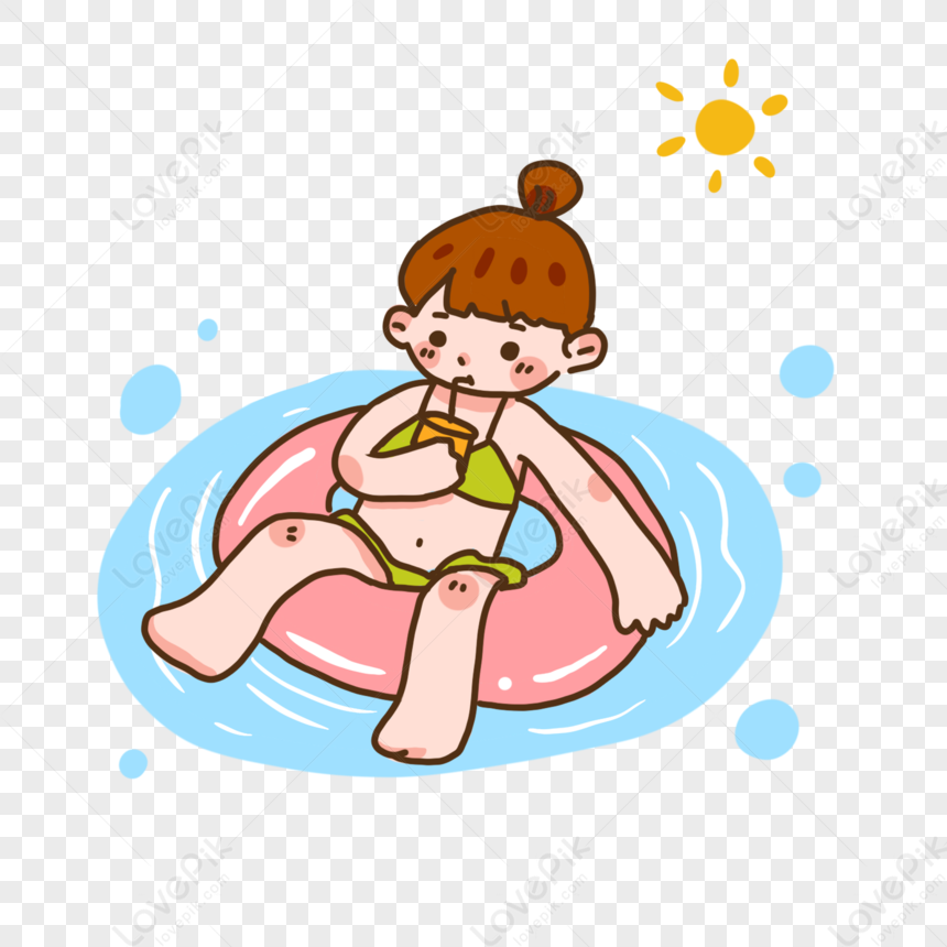 Girl Swimming, Girl Water, Cartoon Swimming, Girl Japanese PNG White ...