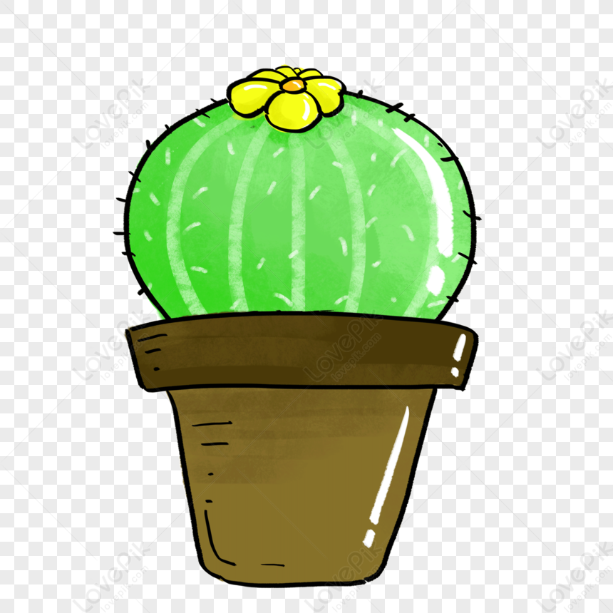Cactus em vaso, desenho planta, pintado à mão flores png