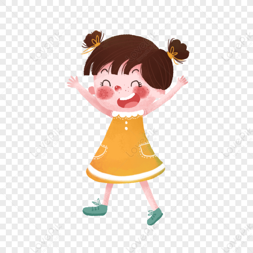 Happy Girl, Cartoon Happy, Cartoon Girl, Brown Girl PNG Image And ...