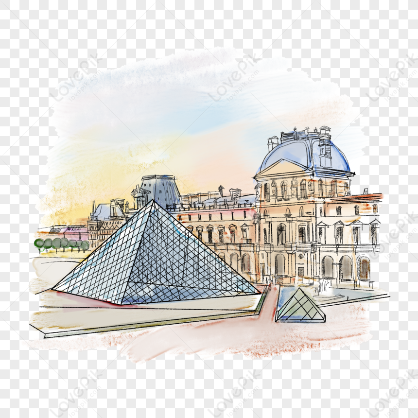 Louvre Pintado A Mano PNG Imágenes Gratis - Lovepik