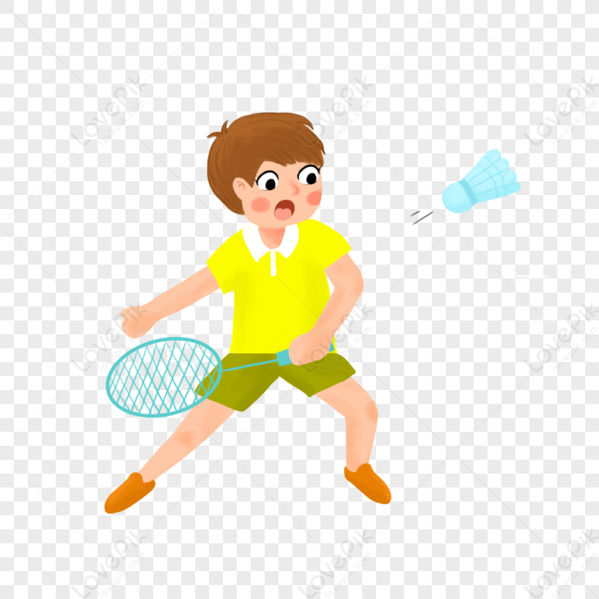 two people playing badminton clipart