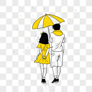 Romantic Couple In The Rain PNG Images With Transparent Background | Free  Download On Lovepik