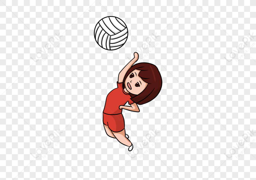 Sports Event, Cartoon Player, Cartoon Volleyball, Dark Gray PNG Image ...