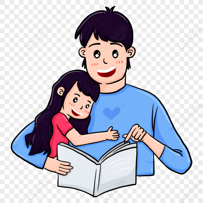 Story Telling Father And Child, Cartoon Father, Daughter Father, Book ...