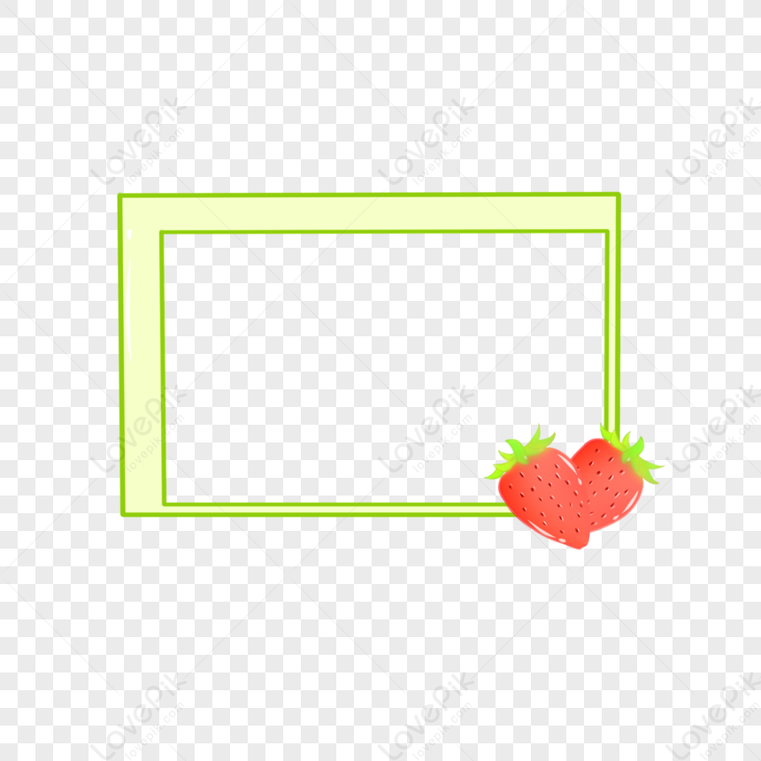 Strawberry Border, Green White, Frame Green, Green Light PNG ...