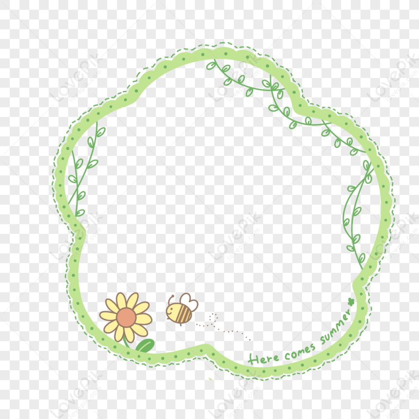 Summer Bee Cute Border PNG Free Download And Clipart Image For Free ...