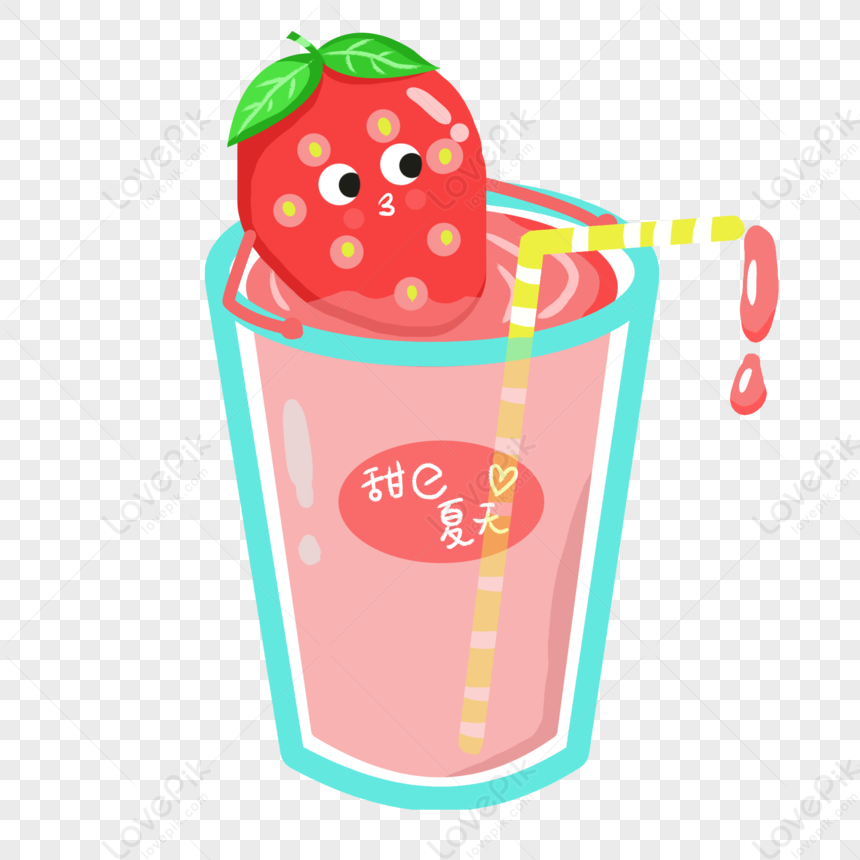 Summer Strawberry Juice, Strawberries, Material, Free PNG Picture And ...
