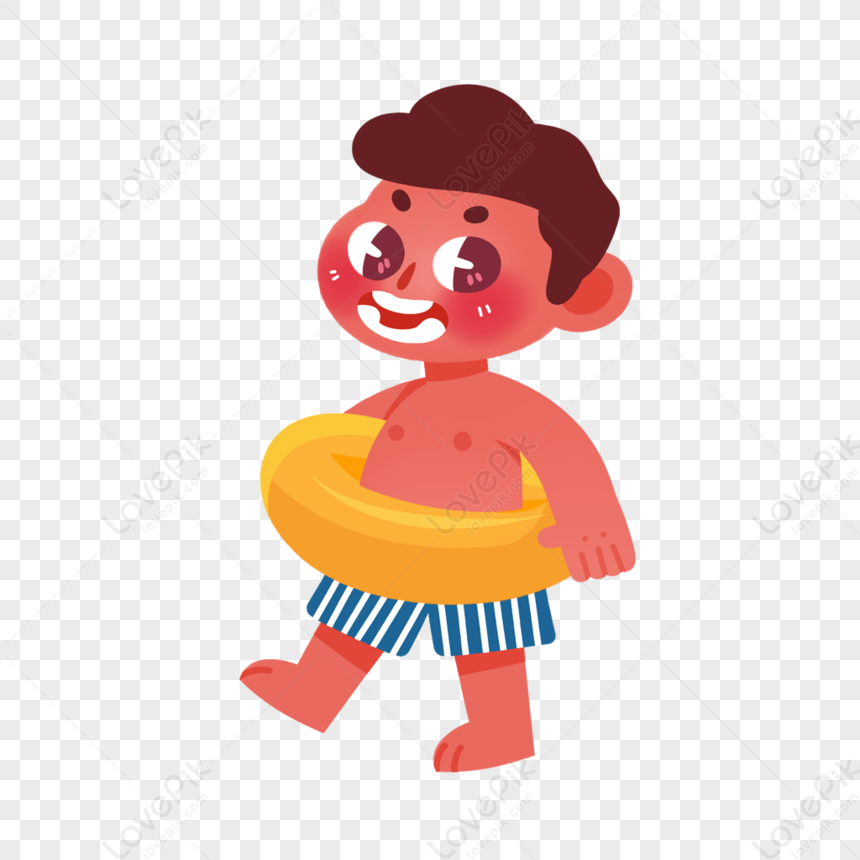 Boy Wearing A Swim Ring PNG Transparent Background And Clipart Image ...