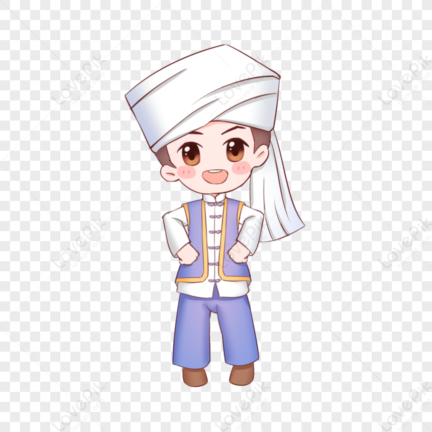 Cartoon Minority White Boy Illustration, Cute Hand-painted, National ...