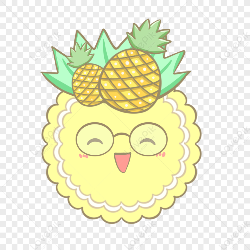 Cute Cartoon Mid Autumn Pineapple Mooncake Expression PNG Image Free ...