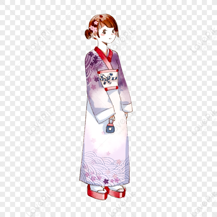 Hình ảnh Cô Gái Kimono Dễ Thương PNG Miễn Phí Tải Về - Lovepik
