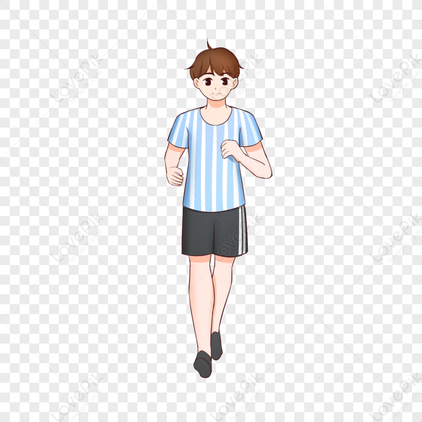 Sporty Character Theme Illustration, Characters, Running Boy, Theme PNG ...