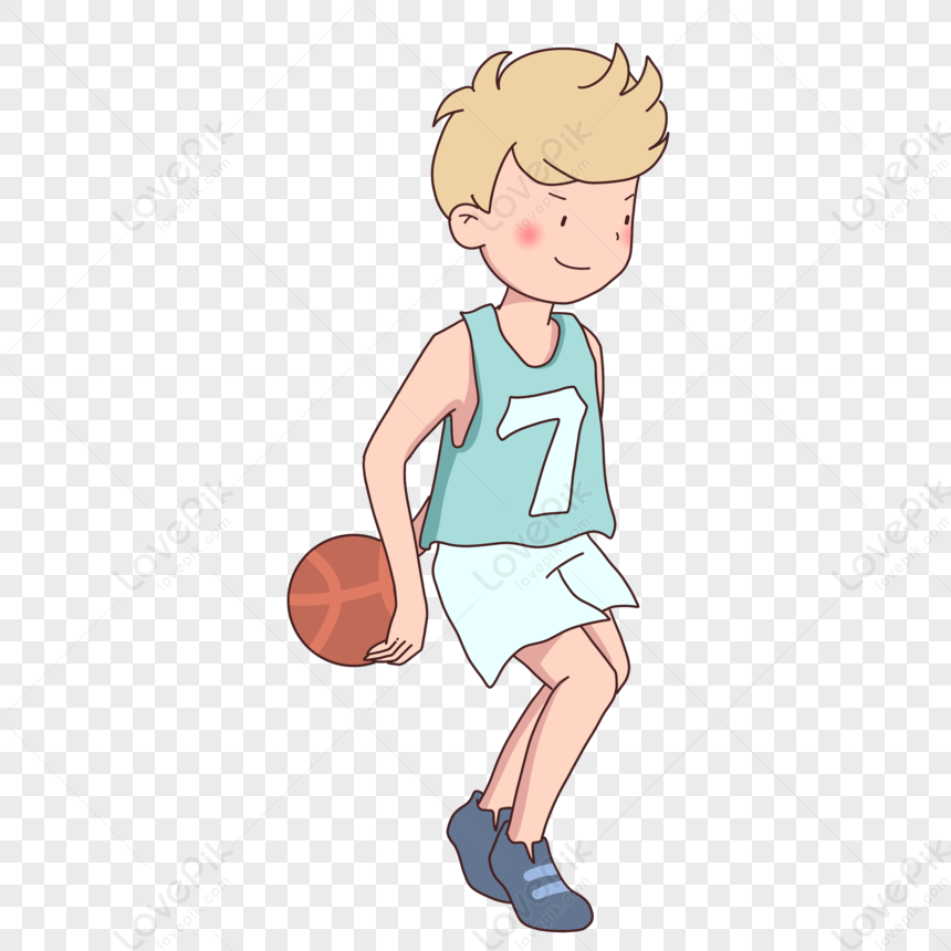 Drawing Cartoon Boy Playing Basketball PNG Images