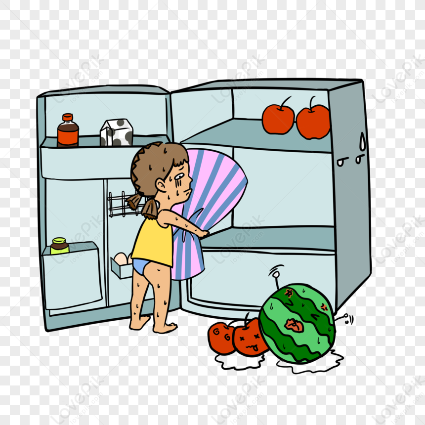 Cartoon Hot Summer Hot Refrigerator PNG Picture And Clipart Image For Free  Download - Lovepik | 401480075