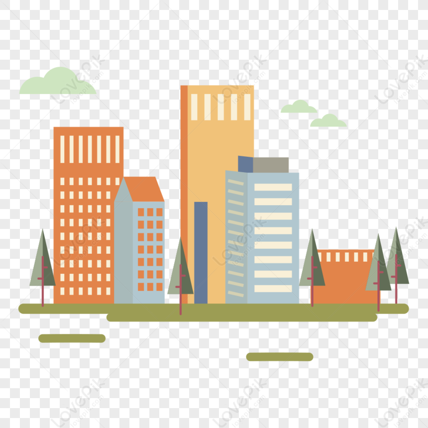 Flat Wind Building, Building, High Rise Buildings, Flat PNG Picture And ...