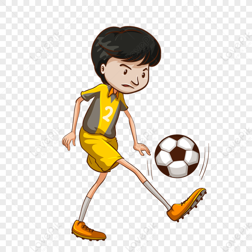 Football Player Being Careful About The Ball PNG Image And Clipart ...