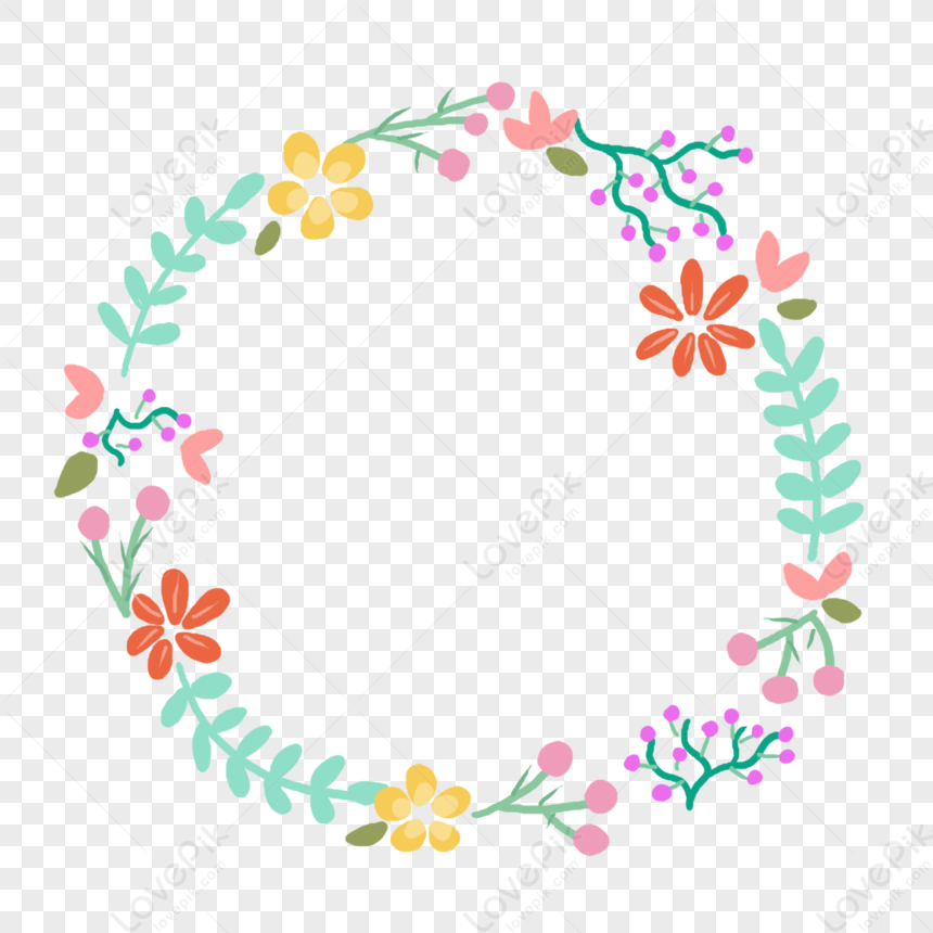 Fresh Cartoon Flower Leaves Border, Cartoon Floral, Cartoon Border ...